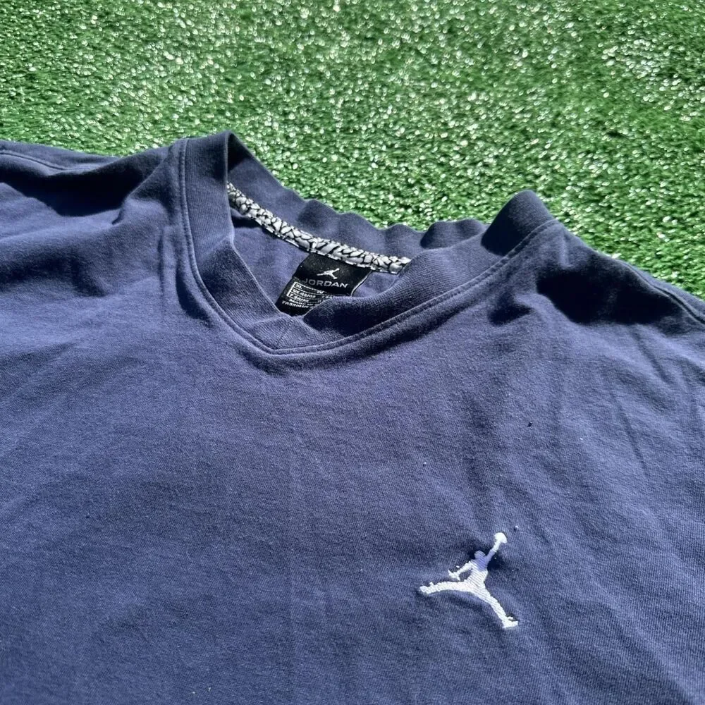 Vintage Nike Air Jordan Shirt Men’s XL Embroidered Jumpman Logo Blue White Y2K